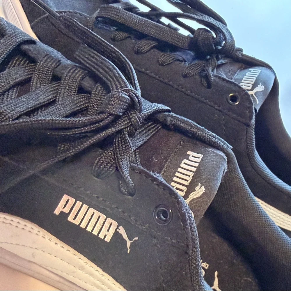 PUMA Women's Vikky 3.0 Lace Up Sneaker Black/White/Silver 9.5 US - Picture 4 of 15